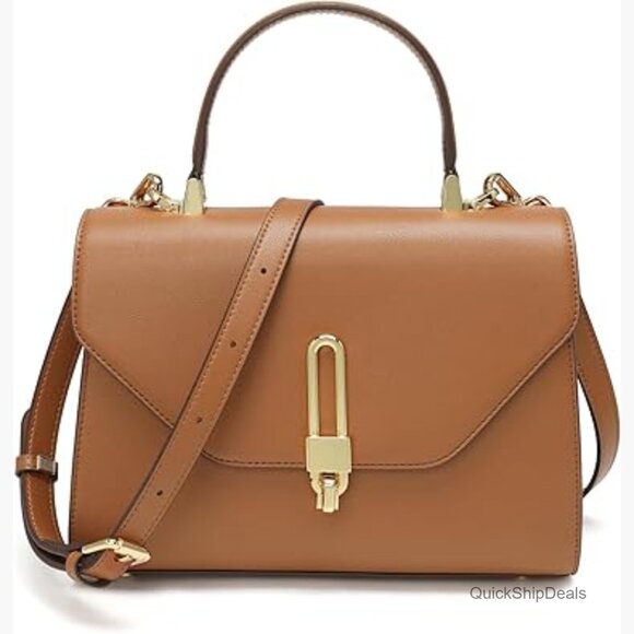 Synthetic Leather Top Handle Satchel Bag with Zipper Pocket
